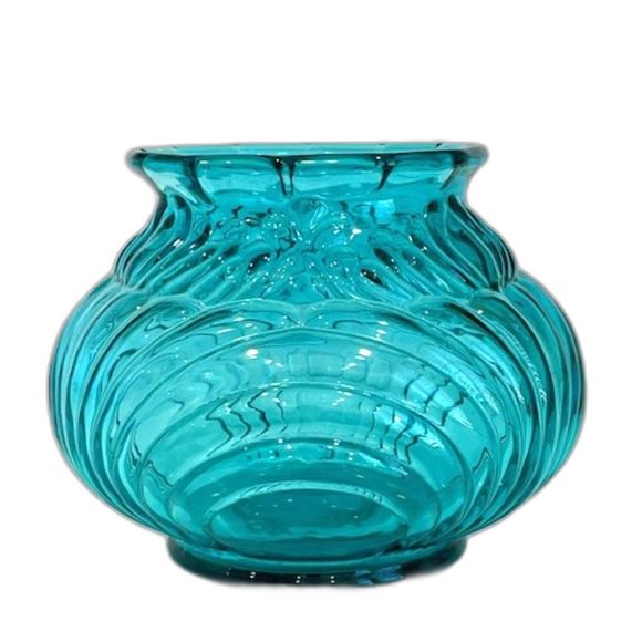 Fenton Teal Blue Caprice Swirl 5" Bowl/Vase - Picture 1 of 6